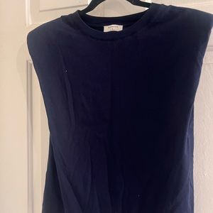 NWT Aritzia Babaton Shoulder Pad Tank Pure Indigo Medium